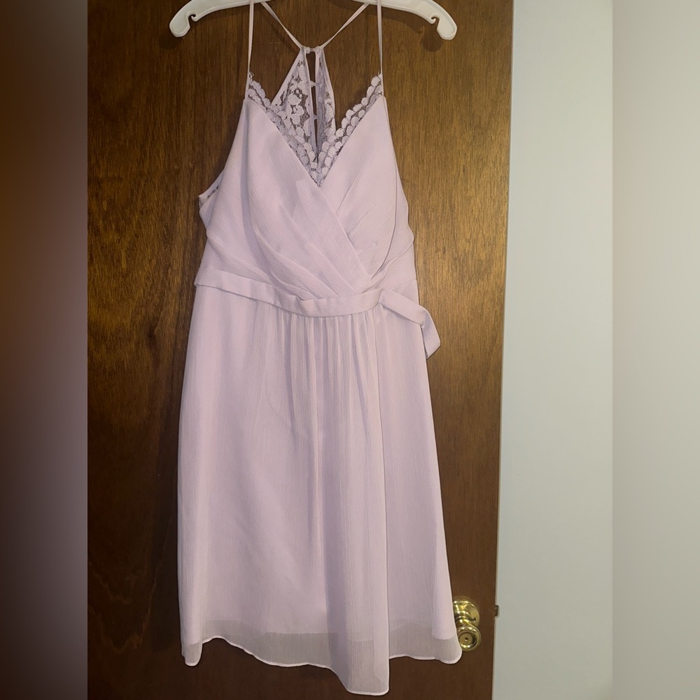 David’s Bridal Short Sleeveless Bridesmaid Dress - Lilac